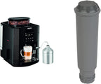 Krups Essential Kaffeevollautomat mit Milchschlauch, 2-Tassen-Funktion, LCD-Display, Einfache Reinigung, Kaffeemaschine, TÜV-Siegel, Schwarz, EA816031