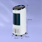 Klarstein Luftkühler mit Wasserkühlung, Leiser 4-in-1 Verdunstungskühler, Luftbefeuchter, Ventilator & Nachtmodus, Mobile Klimageräte Luftkühler 7L, 65W Air Cooler, 330m³/h Kühlender Luftstrom