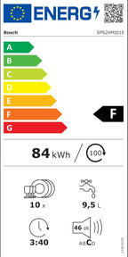 Bosch SPV2IKX10E Serie 2 Smarter Geschirrspüler vollintegriert, 45 cm breit, Besteckkorb, Extra Trocknen auf Knopfdruck, InfoLight roter Lichtpunkt am Boden, AquaStop Schutz gegen Wasserschäden, Weiß