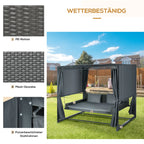 Outsunny Hollywoodschaukel Outdoor 3-in-1 mit Baldachin & Sichtschutz