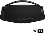 JBL Boombox 3 Wifi – Kabelloser Lautsprecher mit Bluetooth und Wifi – Kompatibel mit der JBL One App – 24 Stunden Wiedergabezeit – Wasser- und staubdicht – Integrierte Powerbank – Schwarz