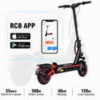 RCBTECH R10S Electric Scooter – 16.8Ah, 500W, APP-Integration