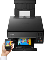 Canon PIXMA TS6350a Drucker Farbtintenstrahl Multifunktionsgerät DIN A4 (Fotodrucker, Scanner, Kopierer, OLED, 4.800x1.200 dpi, USB, WLAN, 5 separate Tinten, Duplexdruck, 2 Papierzuführungen), schwarz