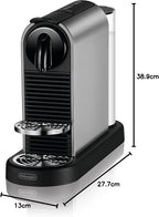 Nespresso De'Longhi EN267.BAE Citiz Kaffeemaschine mit Milchaufschäumer, Energiesparfunktion, 1710W, 1 Liter, 37.2 x 21.8 x 27.7 cm, Schwarz