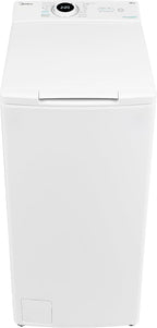 Midea Toplader Waschmaschine MF10ET70B / 7KG / A / 1200 U/min/BLDC Inverter Mortor/Dampffunktion/SoftOpener/XL Türöffnung/Kurz 15'&45' / Mehrere Temperaturoptionen/AquaStop, Weiß