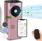 Klarstein Mobile Klimaanlage mit Abluftschlauch, 5-in-1 Klimagerät, Ventilator, Luftentfeuchter, Luftreiniger & Nachtmodus, App-Steuerung, Kleine & Portable, für Wohnung & Büro, 12000 BTU