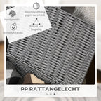 HOMCOM Aufbewahrungskorb 3er-Set handgeflochten mit Deckel
