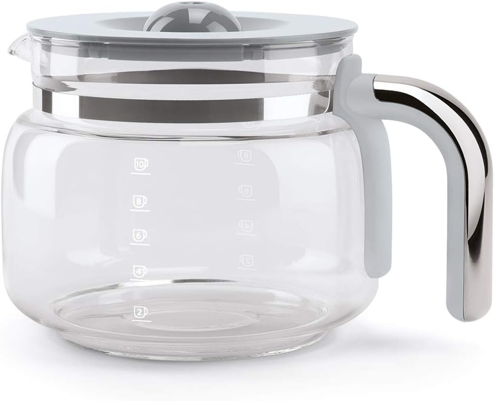 Smeg, DCF02BLMEU, Filter-Kaffeemaschine, Aroma und Autostart-Funktion, Glaskaraffe bis 12 Tassen, 2 Intensitätsniveaus, Warmhaltefunktion, 1050W, Mattschwarz