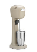 HENDI Milchshake Maker, Inkl. 2 Mixbechers (Edelstahl und Polykarbonat) und 4 austauschbaren Rührwerken, Drink mixer, Frappés, Getränkemixer, 230V/400W, 170x196x(H)490mm, Karamell