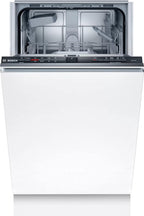 Bosch SRV2HKX41E Serie 2 Geschirrspüler Vollintegriert, 45 cm breit, Besteckkorb, Extra Trocknen auf Knopfdruck, InfoLight rot, AquaStop Schutz gegen Wasserschäden, Mehrfarbig