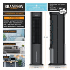 Brandson - Luftkühler mit Wasserkühlung 5 in 1 - Verdunstungskühler, Luftbefeuchter, Ventilator & Luftreiniger, mobile Klimaanlage ohne Abluftschlauch - Preisträger 2025 - leise - 5L Wassertank