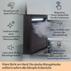 Klarstein Downdraft-Dunstabzugshaube, Versenkbare Abzugshaube, Leise Dunstabzugshauben mit Filter, Dunstabzugshaube 60cm, Umluft/Abluft Dunsthaube mit 10 Stufen, Dunstabzug 576 m³/h Luftstrom