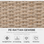 Outsunny Gartenmöbelset 4-teilig wetterfest mit Ablage Polyrattan