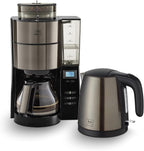 Melitta AromaFresh - Filterkaffeemaschine - mit Glaskanne - integriertes Mahlwerk - Timer Funktion - 10 Tassen - Pure Black