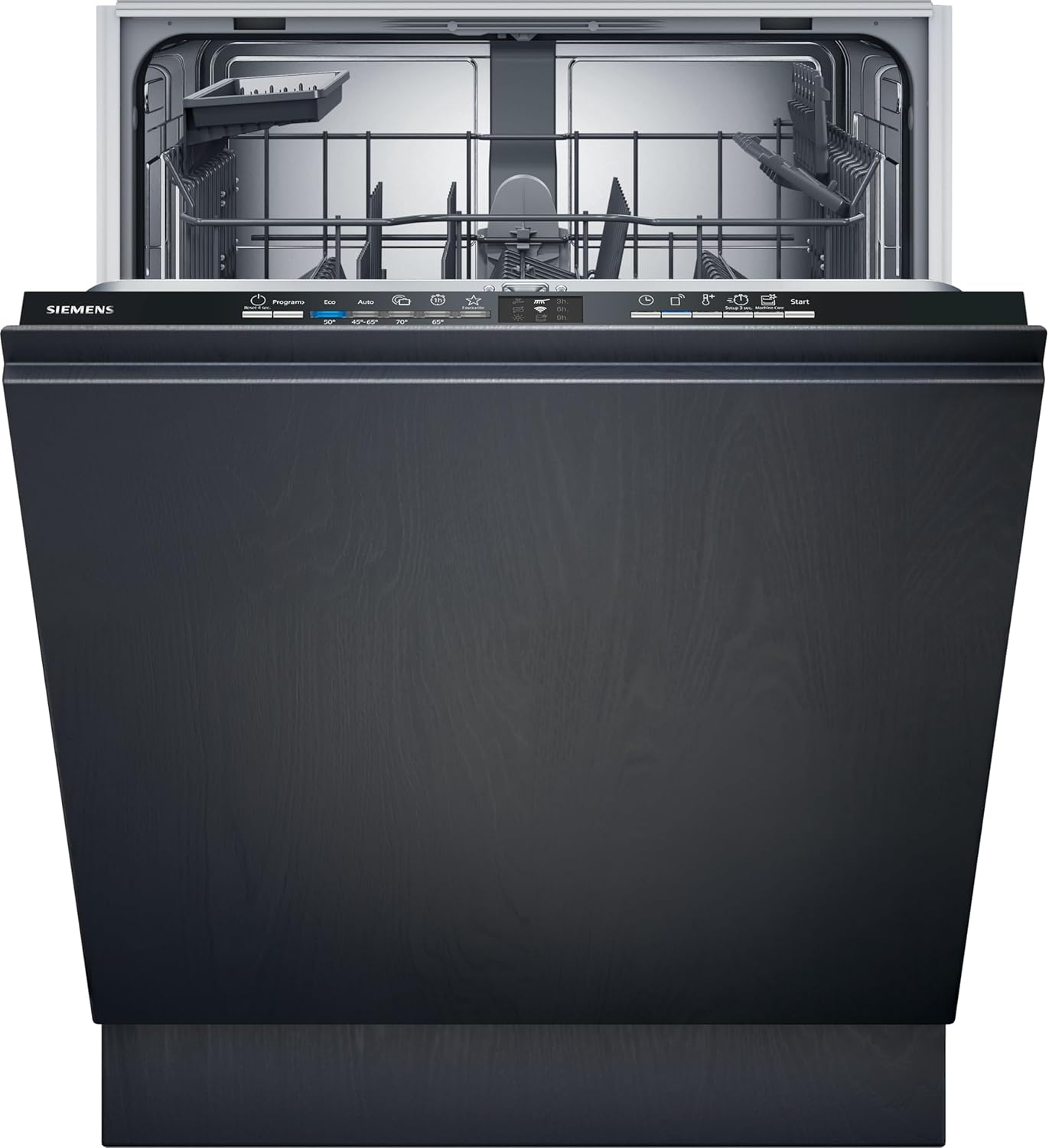 Siemens SN43ES14VE, iQ300 Smarter Geschirrspüler, Unterbau-Spülmaschine mit Besteckschublade, 60 cm, automatische Türöffnung dank autoOpen dry, besonders leise mit iQdrive-Motor, aquaStop, Edelstahl