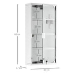 HOMCOM Medizinschrank abschließbar Tip-On Automatik Edelstahl