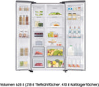 Samsung RS64DG53R3B1EF Side-by-Side-Kühlschrank mit Gefrierfach, 178 cm, 628 l, SmartThings AI Energy Mode, Eis- und Wasserspender, Slim Ice Maker, Premium Black Steel