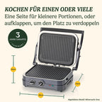 Cuisinart Hot Plate Entertaining Grill & Griddle | XL Elektrischer Plancha Grill, Teppanyaki Grillplatte für zu Hause | Antihaftbeschichtete abnehmbare Platte, 2-Zonen-Temperaturregelung bis zu 260°C