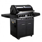KOBE Gasgrill STYLE PLATINUM, BLACK EDITION 4 Brenner und Seitenkocher, 145x61x116cm