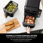 Ninja Heißluftfritteuse MAX PRO, 6,2 L, ölfrei, große Schublade, Rösten, Backen, Air Fry, Antihaftbeschichtet, Spülmaschinenfester Korb & Crisper Gittereinsatz, Silikonzange, Schwarz/Kupfer, AF180EUCP