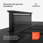 Klarstein Downdraft-Dunstabzugshaube, Versenkbare Abzugshaube, Leise Dunstabzugshauben mit Filter, Dunstabzugshaube 60cm, Umluft/Abluft Dunsthaube mit 10 Stufen, Dunstabzug 576 m³/h Luftstrom