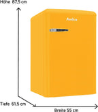 Amica KGC 15632 T Retro Kühl-/Gefrierkombination / Ice Blue (Türkis) / 144cm (H) x 55cm (B) x 62cm (T) / Retro-Design / Kühlschrank mit Gefrierfach