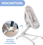 Chicco Baby Hug 4 in 1 Stubenwagen ab 0 Monate, Erhöhte Babyliege, Babybett, Hochstuhl mit Spielbogen, bis 15 kg, Verstellbare Rückenlehne, Verstellbare Höhe und 4 Räder