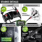 BRAST Benzin Rasenmäher mit Antrieb | 5,2kW (7PS) | 55cm Schnittbreite | viele Modelle | TÜV | 30-80mm Schnitthöhe | 60L Fangkorb | 4 Takt OHV Motor | Stahlgehäuse | Power