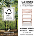 hauck Hochstuhl Beta+ Newborn Set Premium Dark Grey - Babyhochstuhl Set ab Geburt mit Neugeborenen Aufsatz Bouncer, Sitzpolster und Essbrett - Dark Grey