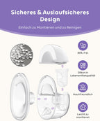 Nuliie Milchpumpe Elektrisch tragbare S32, Elektrische milchpumpe freihändig 4 Modi 9 Stufen mit 18/21/24 mm komfortabler Flansch, Privat, mit Ersatzzubehör im Lieferumfang (2Packs, Weiß)