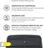 AEG Chillflex Pro AXP26U338CW mobile Klimaanlage / LED Display / Touch-Buttons / Fernbedienung / 30-40 m² / Kühlfunktion / Ventilator / Entfeuchtungsfunktion / Automatik / weiß/silber/schwarz
