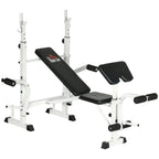 HOMCOM Trainingsbank höhenverstellbar mit Beinpresse und Bizepscurl
