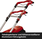 Einhell Akku-Rasenmher RASARRO 36/38 Kit Power X-Change (36 V, 38 cm Schnittbreite, 450 m, Brushless, Mulchfunktion, 45L Fangkorb, inkl. 2x 4,0 Ah Akkus + Twincharger)