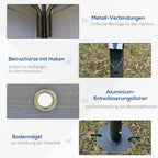 Outsunny Pavillon 3,45x3,45 m mit Doppeldach Grau