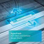 SIEMENS KF96NVPEA iQ300 Multi-Door-Kühlschrank, 183 x 91 cm, 405 L Kühlen & 200 L Gefrieren, hyperFresh längere Frische, noFrost nie wieder abtauen, superCooling schnellere Kühlung