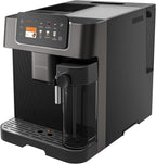 GRUNDIG KVA 7230 Kaffeevollautomat, Kaffeemaschine, 10 Kaffeespezialitäten, 13 Mahlgrade, Milchbehälter, leistungsstark 1350 W, 19 Bar Pumpendruck, Zweifachdüse, Beleuchtung, Schwarz/Dunkelsilber