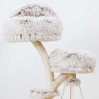 Fudajo Designer Kratzbaum in Zweigdesign 130 cm hoch, Katzenkratzbaum mit Plüsch und Sisal, Kletterbaum für Katzen, Katzenbaum mit Hängeliege
