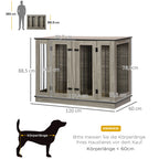 PawHut Hundekäfig Beistelltisch 2-in-1 mit Trennwand verriegelbar