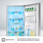 Hisense RB327N4ADD Fridge-Freezer Combination, EEK D, Total NoFrost, Interchangeable Door Hinge, Bottle Grid, 171 Litre Fridge Compartment, 85 Litre Freezer Compartment, Stainless Steel Look