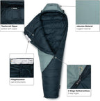qeedo Takino Daunenschlafsack, Winterschlafsack (Gr. M & L) warm, klein & leicht