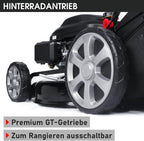 BRAST® Benzin Rasenmäher mit Antrieb | 5,2kW (7PS) | 55cm Schnittbreite | viele Modelle | TÜV | 30-80mm Schnitthöhe | 60L Fangkorb | 4 Takt OHV Motor | Stahlgehäuse | Power