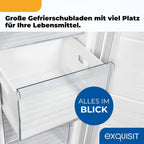 Exquisit Gefrierschrank NoFrost, Tiefkühlschrank groß, 161 Liter, Schnellgefrieren, Alarm-Funktion, GS5231-NF-H-040C weiss