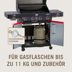 RÖSLE Elektrogrill BBQ-Portable Videro E2-P, tragbarer Tischgrill mit 2 Brennern, Warmhalterost und Deckel mit Glaseinsatz, pulverbeschichteter Stahl, schwarz/silbern