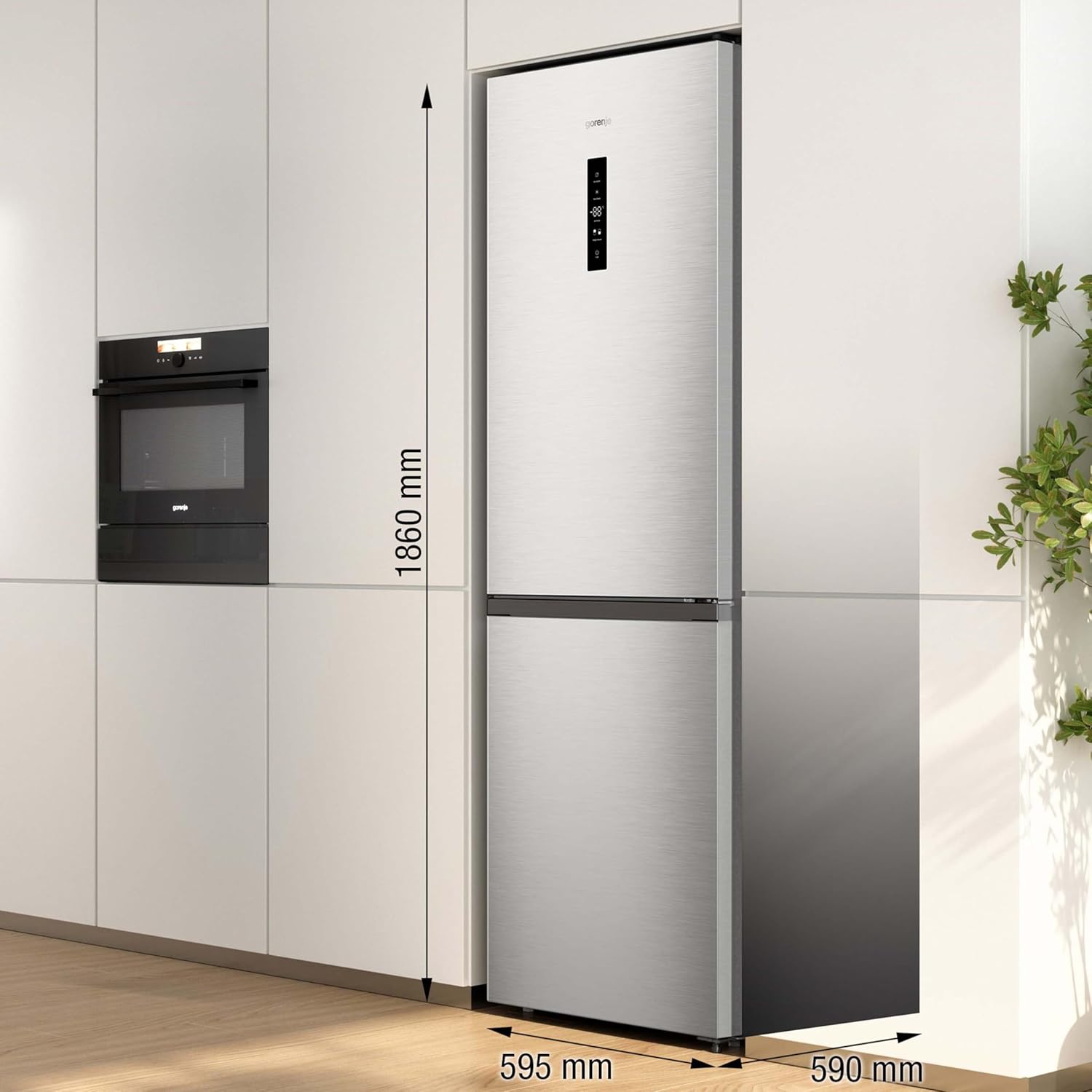 Gorenje N 619EAW4 Kühl-Gefrier-Kombination / LED Display / 186 cm / 300 l / NoFrostPLus / Gemüsefach mit Feuchteregler / FastFreeze / weiß
