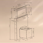 Klarstein Downdraft-Dunstabzugshaube, Versenkbare Abzugshaube, Leise Dunstabzugshauben mit Filter, Dunstabzugshaube 60cm, Umluft/Abluft Dunsthaube mit 10 Stufen, Dunstabzug 576 m³/h Luftstrom