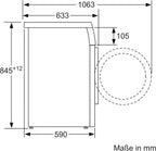 Siemens WU14UTS0 iQ500 unterbaufähige Waschmaschine, 9kg, 1400 UpM, Outdoor-Imprägnieren-Programm, varioSpeed Funktion, Nachlegefunktion