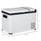 Outsunny Auto-Kühlschrank Kompressor LCD-Panel Batterieschutz Weiß