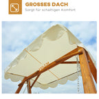 Outsunny Hollywoodschaukel Gartenschaukel 2-Sitzer mit Sonnendach Lärche
