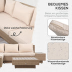 Outsunny Gartenmöbelset 4-teilig wetterfest mit Ablage Polyrattan