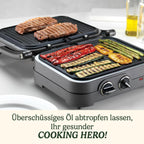 Cuisinart Hot Plate Entertaining Grill & Griddle | XL Elektrischer Plancha Grill, Teppanyaki Grillplatte für zu Hause | Antihaftbeschichtete abnehmbare Platte, 2-Zonen-Temperaturregelung bis zu 260°C